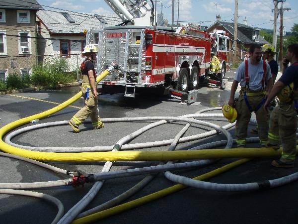 Ladder 77 in Service 3rd Alarm Phoenixville Boro 7/2007